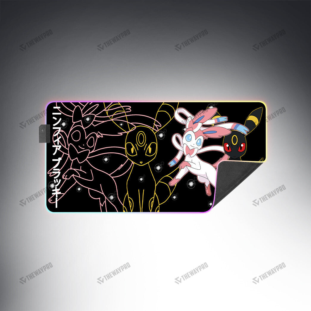 Sylveon And Umbreon Black Version Custom Led Mousepad