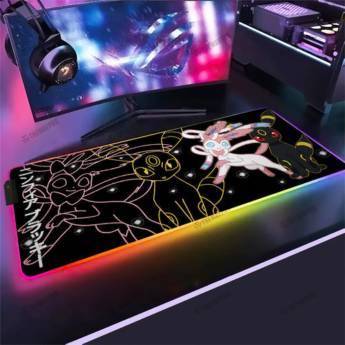 Sylveon And Umbreon Black Version Custom Led Mousepad