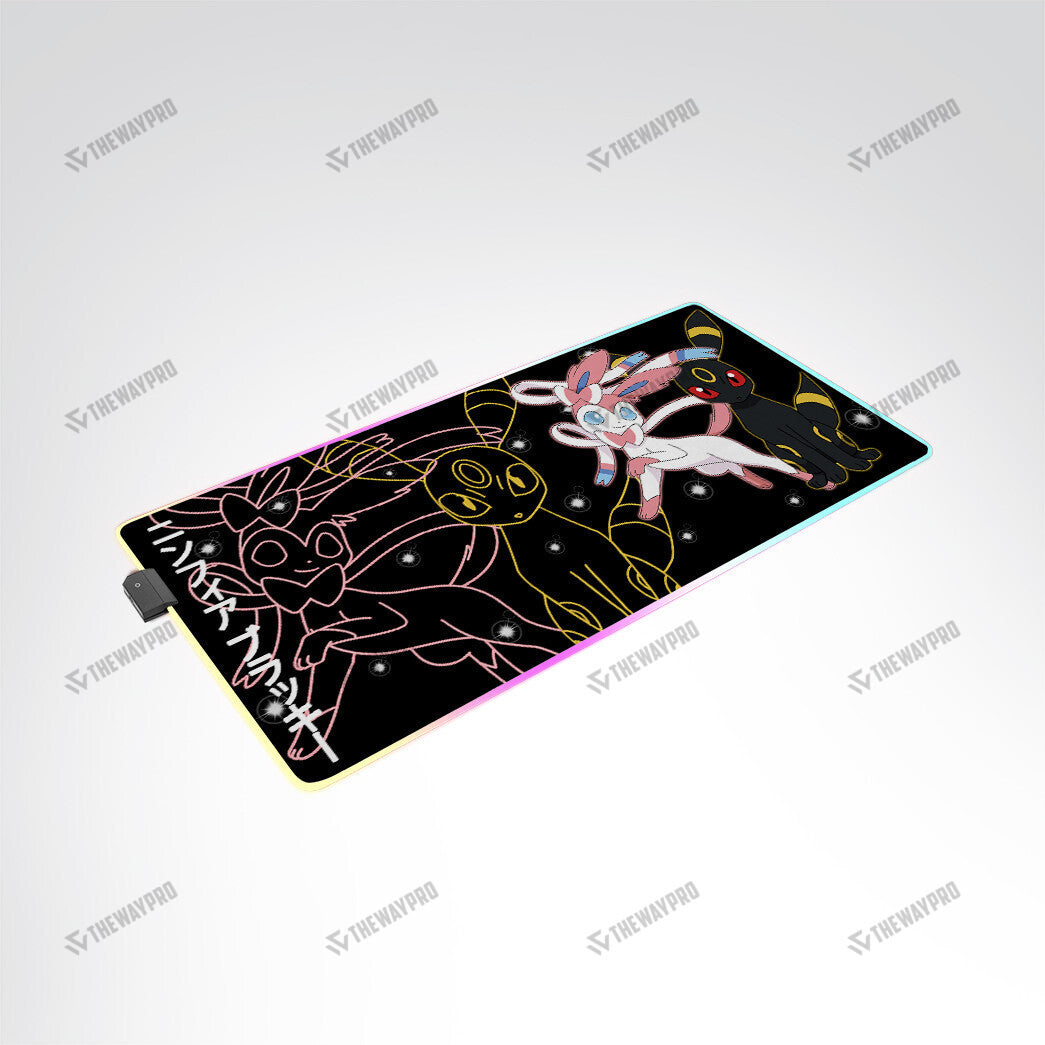 Sylveon And Umbreon Black Version Custom Led Mousepad