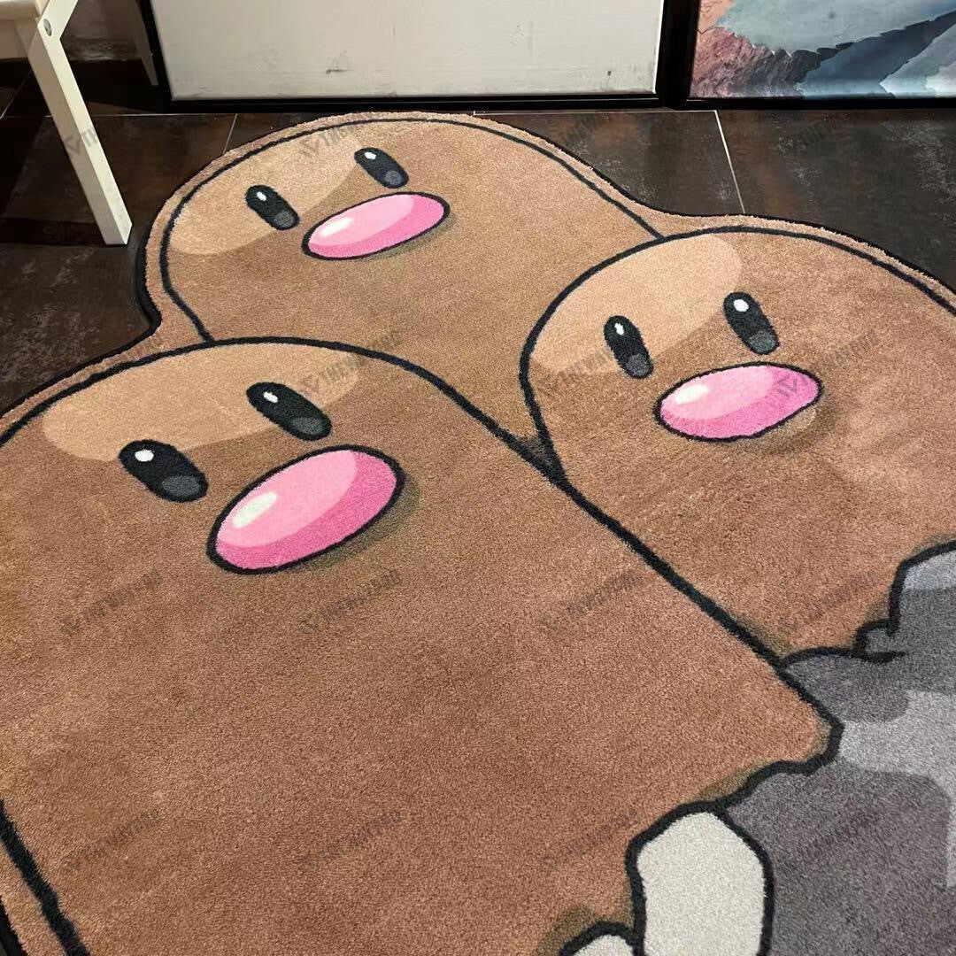 Dugtrio Custom Shape Rug