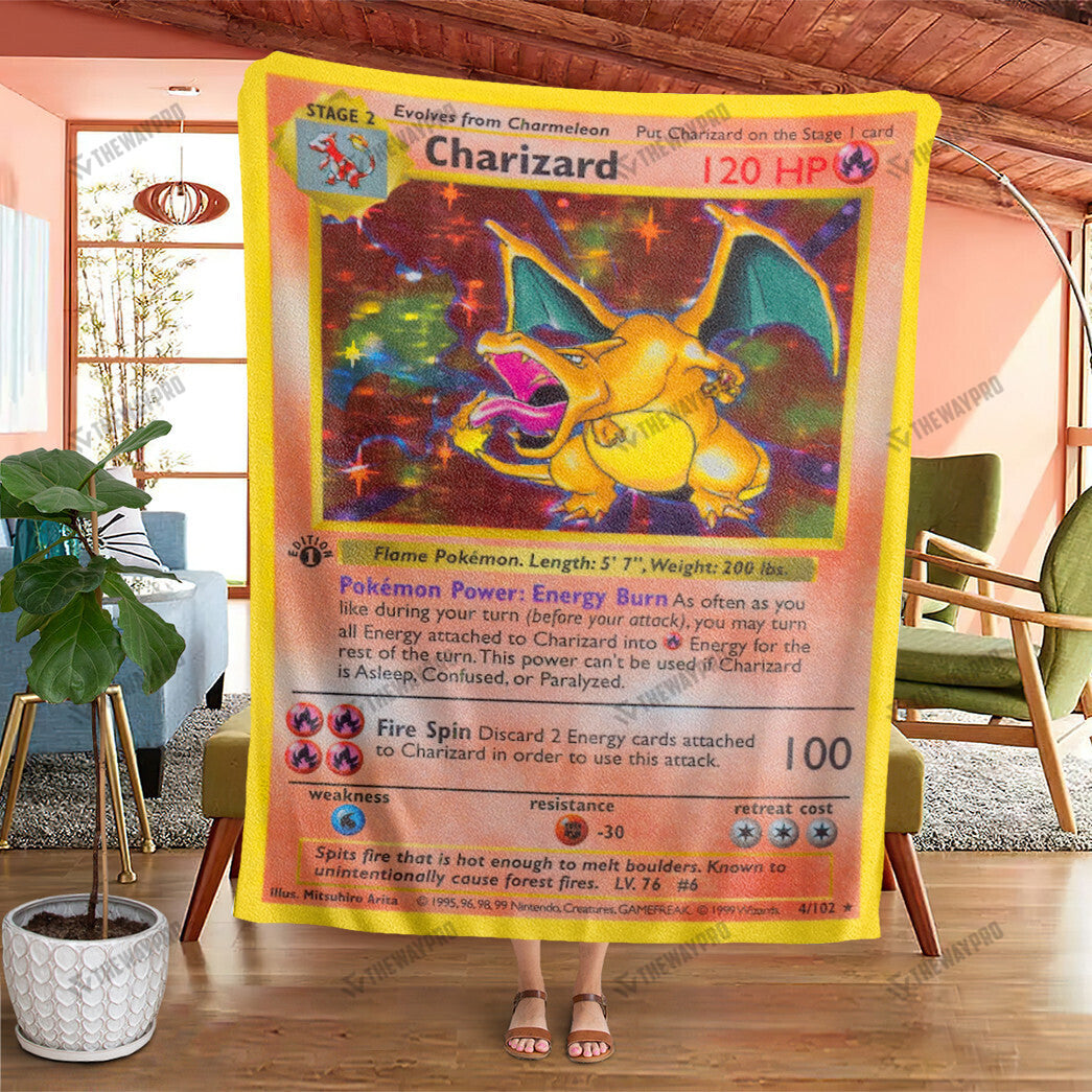 Charizard Card Custom Soft Blanket