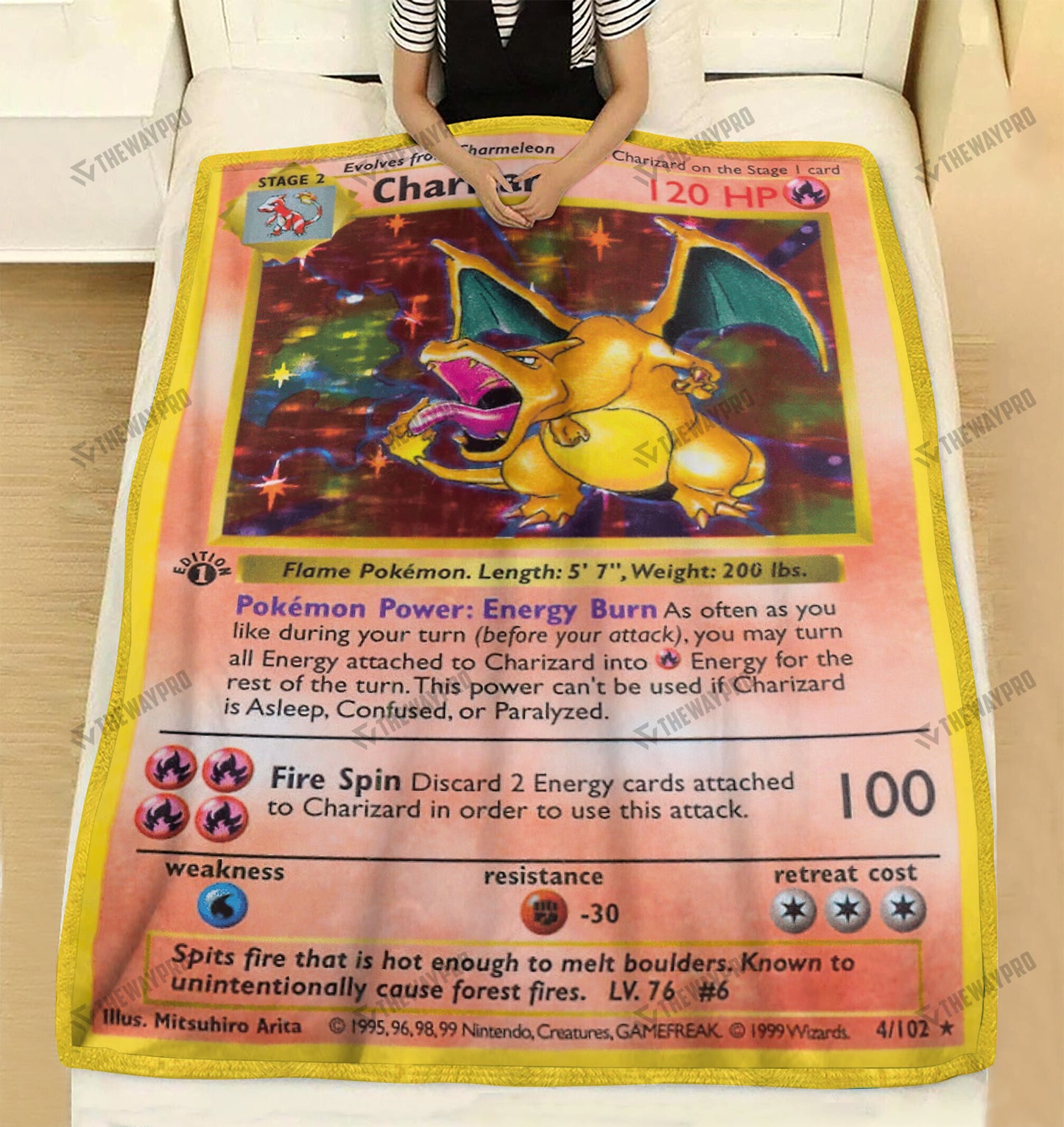 Charizard Card Custom Soft Blanket
