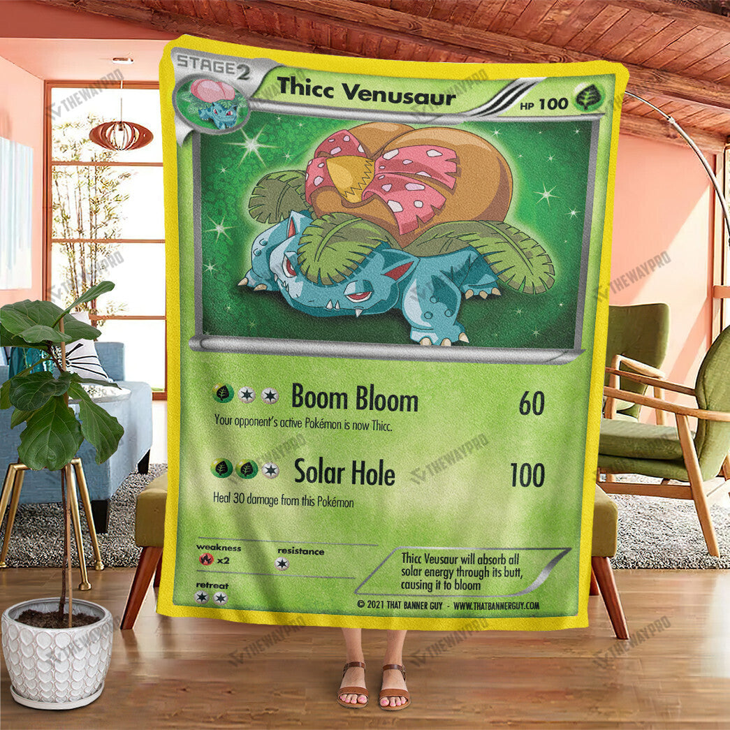 Anime Thicc Venusaur Custom Soft Blanket