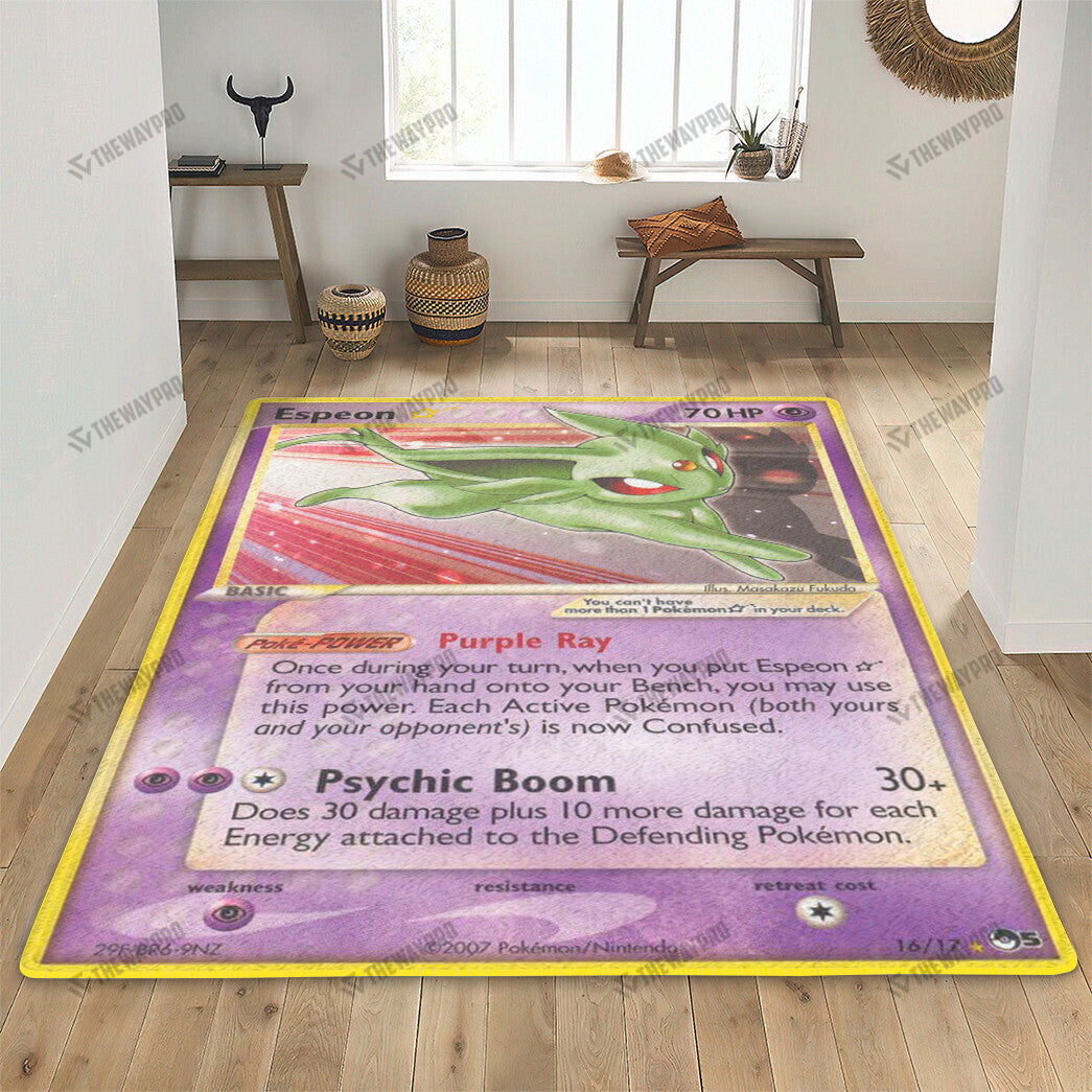 Gold Star Espeon Custom Rug