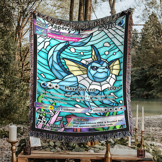 Vaporeon Stain Glass Custom Woven Blanket