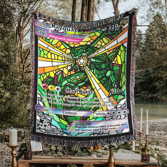 Rayquaza Stain Glass Custom Woven Blanket