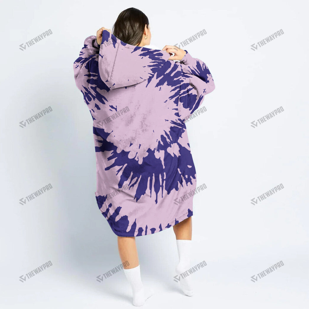 Espeon Tie Dye Face Custom Fleece Blanket Hoodie