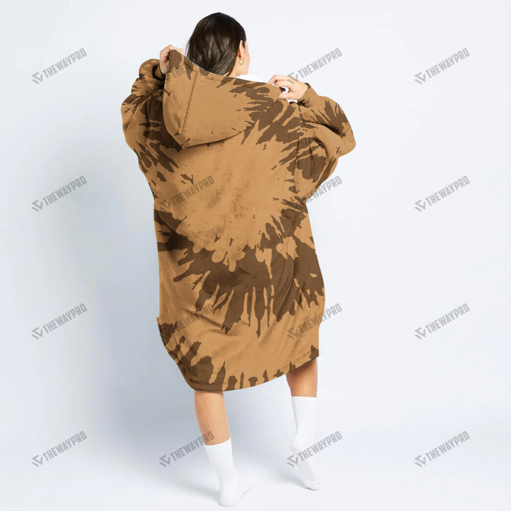 Eevee Tie Dye Face Custom Fleece Blanket Hoodie