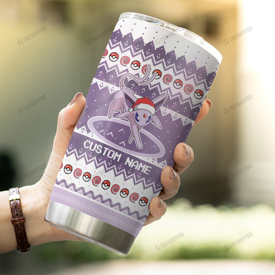 Espeon Custom Name Christmas Tumbler
