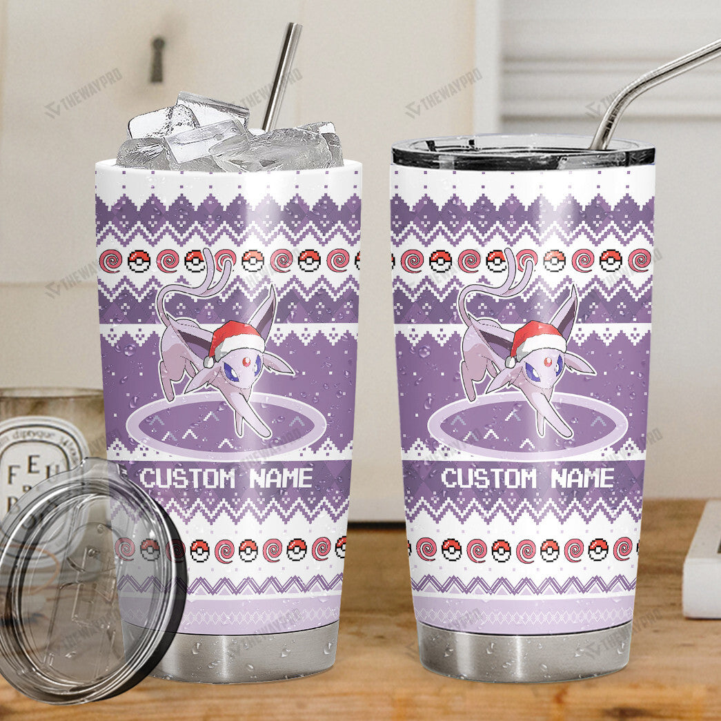 Espeon Custom Name Christmas Tumbler