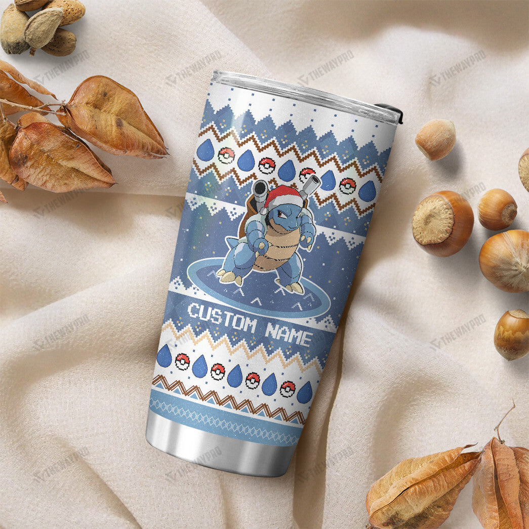 Blastoise Christmas Custom Name Tumbler
