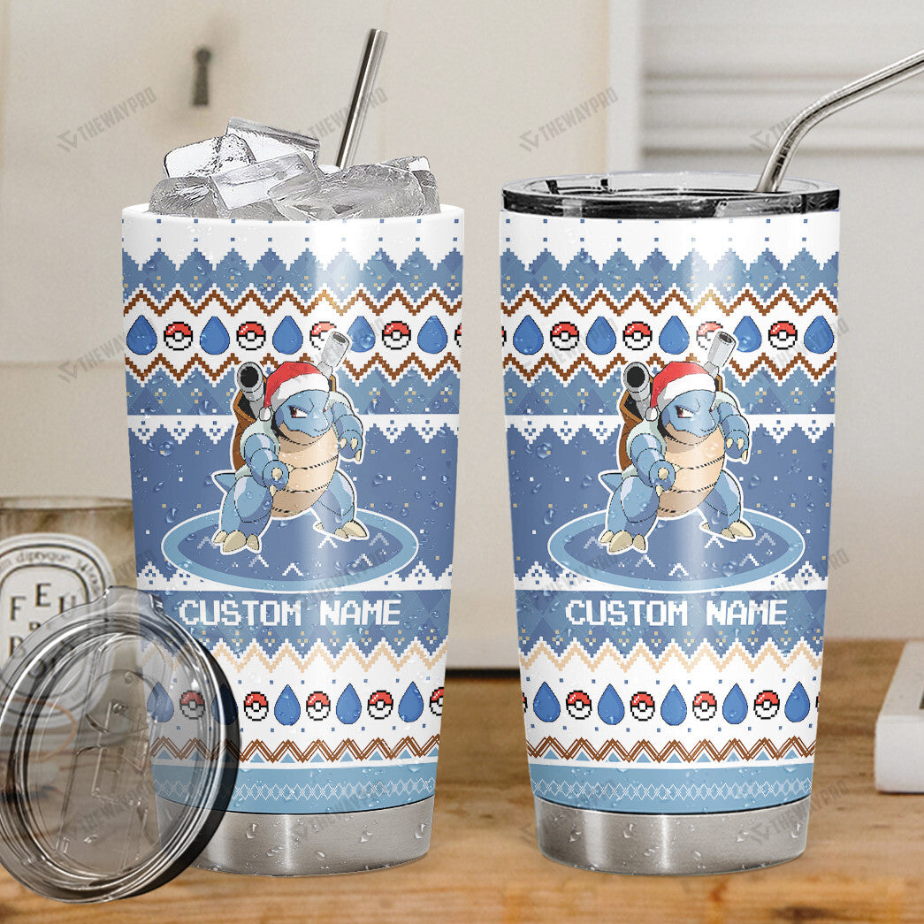 Blastoise Christmas Custom Name Tumbler