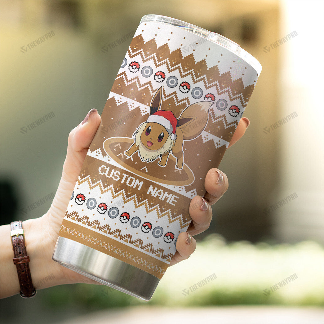 Eevee Custom Name Christmas Tumbler
