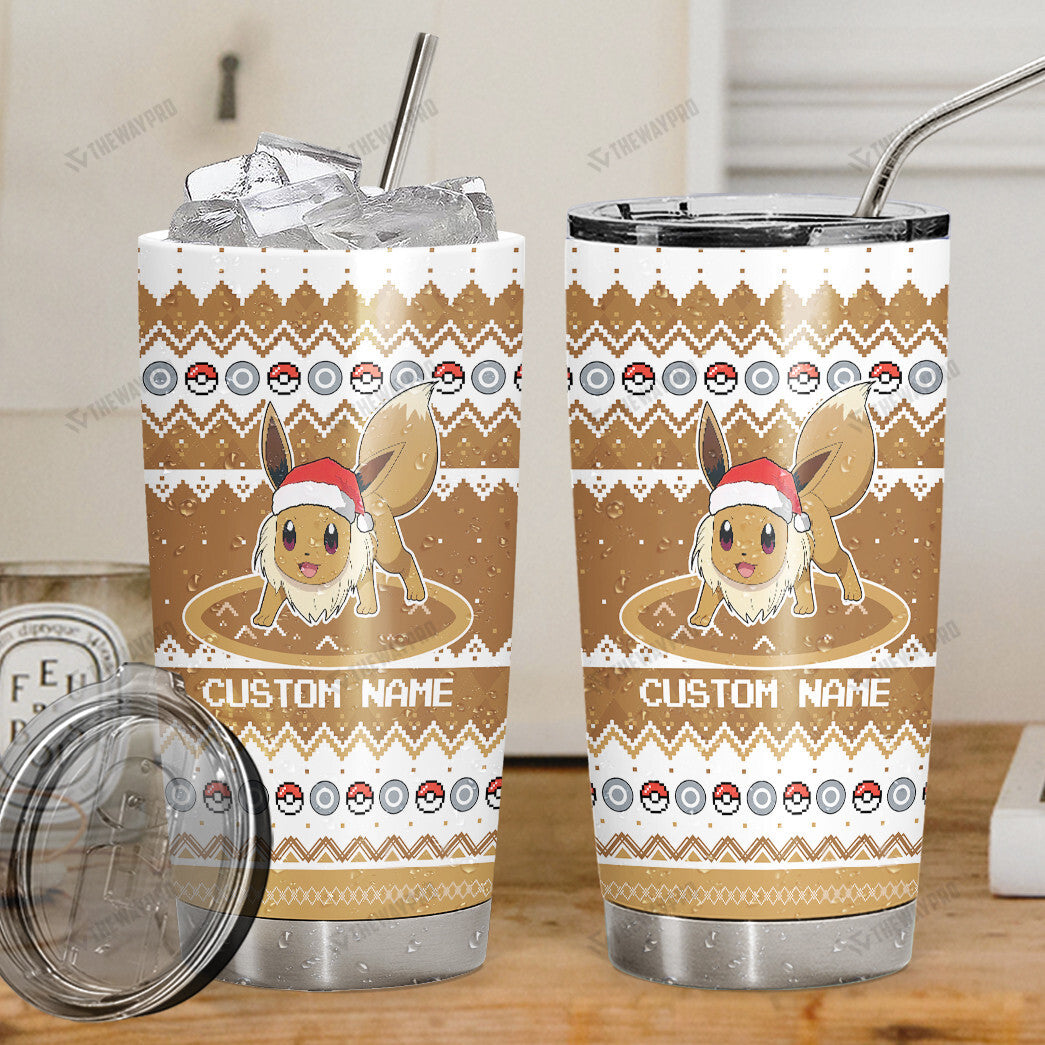 Eevee Custom Name Christmas Tumbler