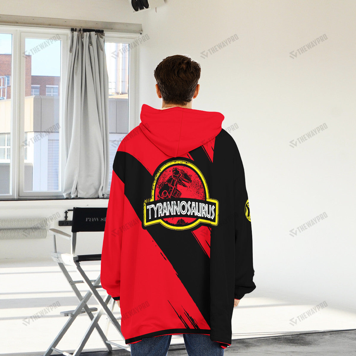 Power Ranger Mighty Morphin Tyrannosaurus Custom Name Blanket Hoodie