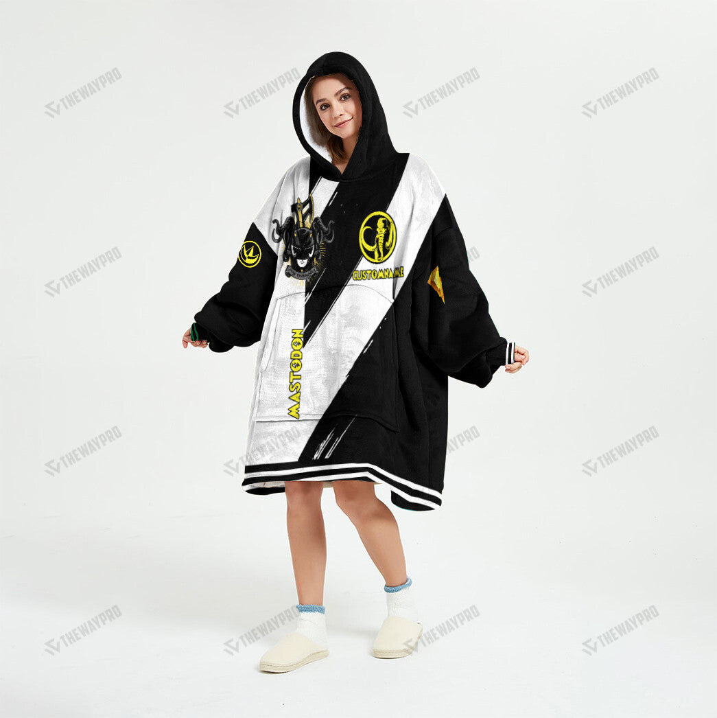 Power Ranger Mighty Morphin Mastodon Custom Name Blanket Hoodie