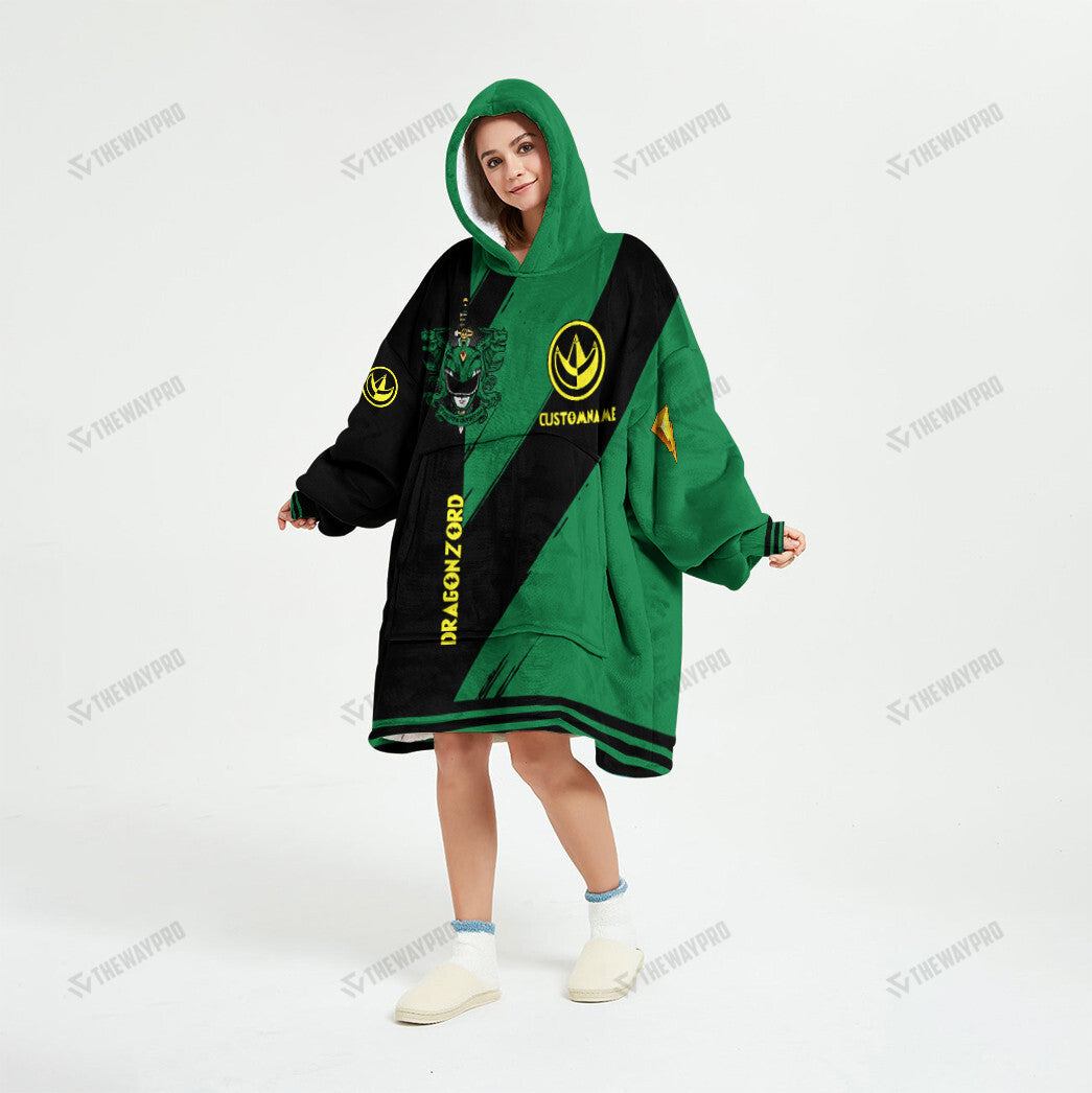 Power Ranger Mighty Morphin Dragonzord Custom Name Blanket Hoodie