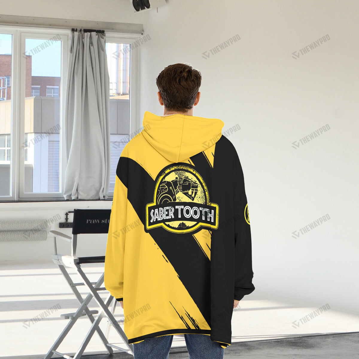 Power Ranger Mighty Morphin Saber Tooth Custom Name Blanket Hoodie