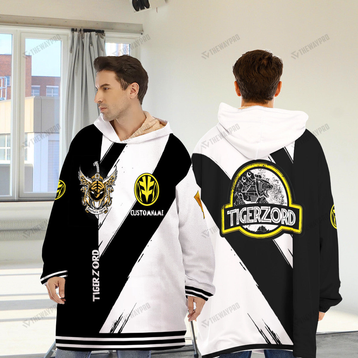 Power Ranger Mighty Morphin Tigerzord Custom Name Blanket Hoodie
