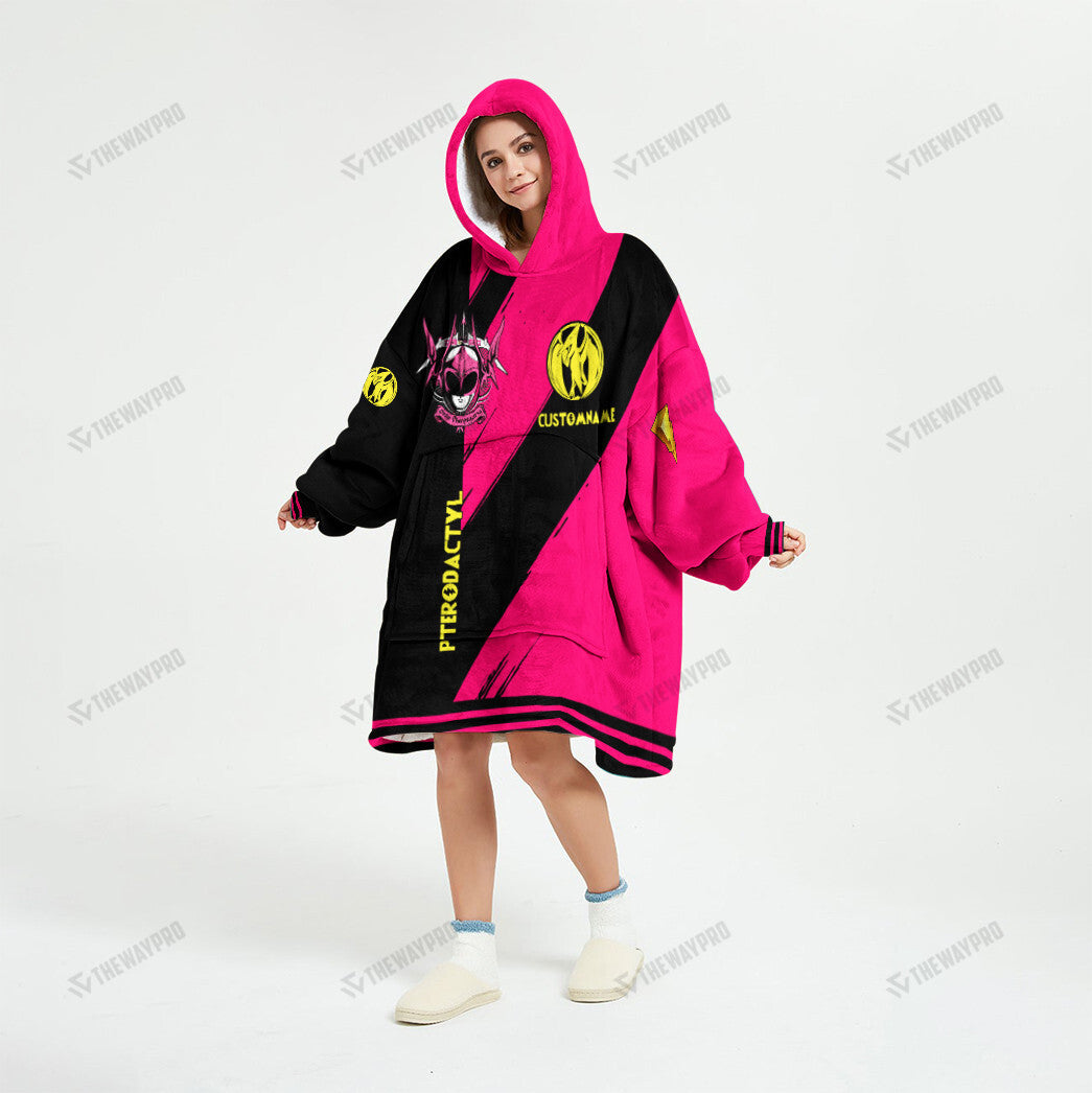 Power Ranger Mighty Morphin Pterodactyl Custom Name Blanket Hoodie