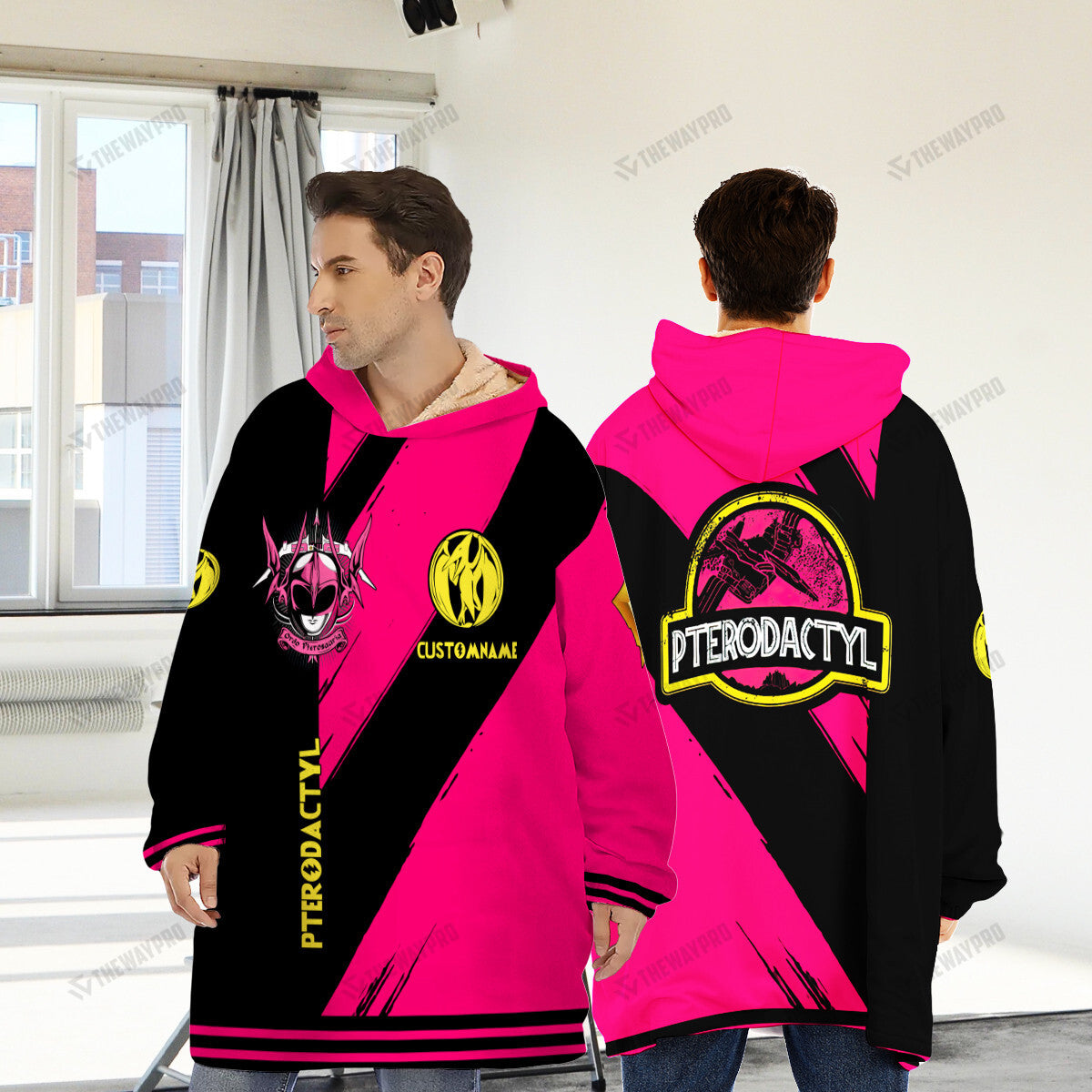 Power Ranger Mighty Morphin Pterodactyl Custom Name Blanket Hoodie