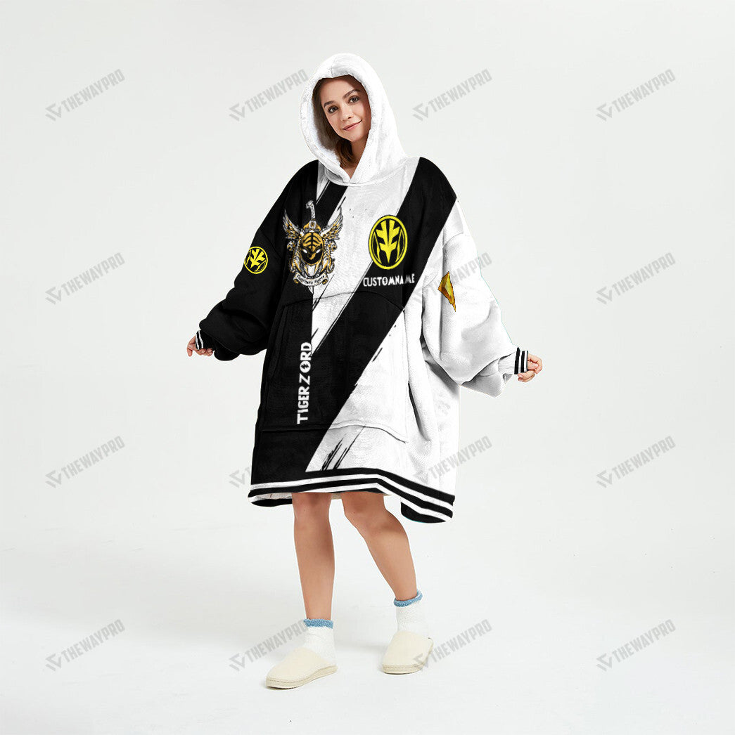 Power Ranger Mighty Morphin Tigerzord Custom Name Blanket Hoodie