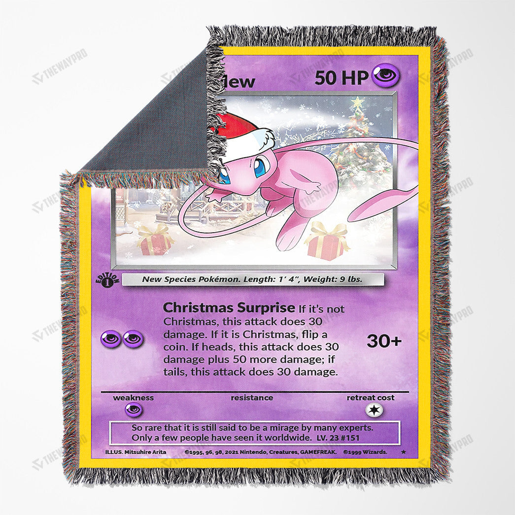 Christmas Mew Custom Name Gift Woven Blanket
