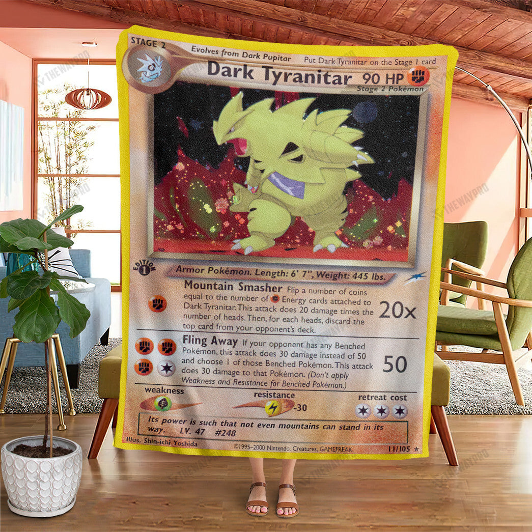 Dark Tyranitar Neo Destiny Custom Soft Blanket