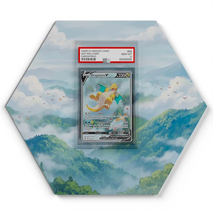 192203 Dragonite V Pokémon Card Artwork Hexagon Display
