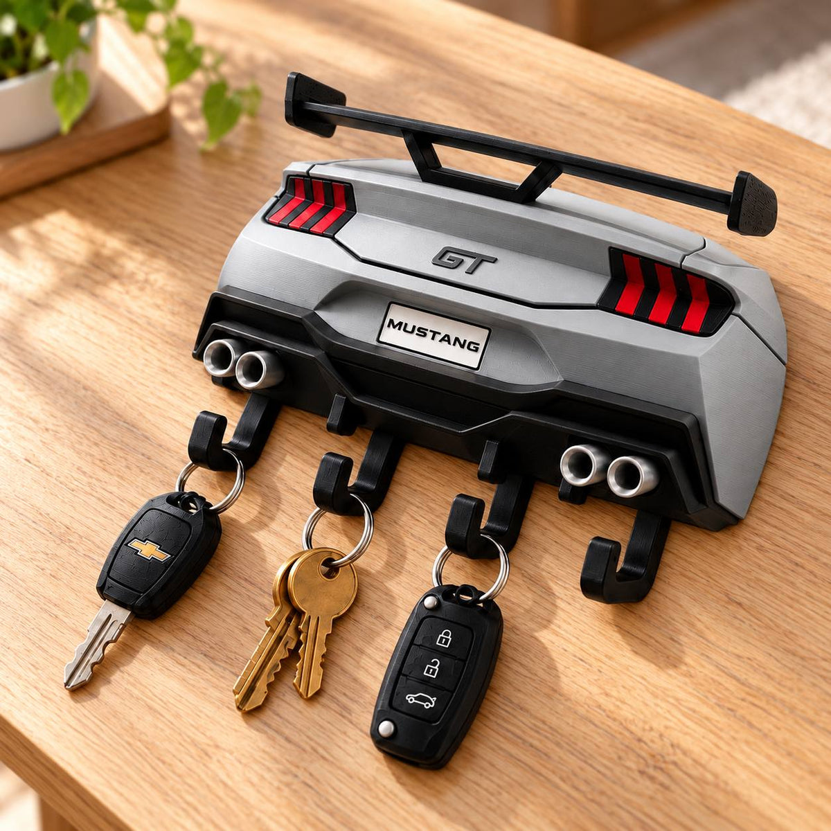 Mustang Key Holder, Back to the Future Inspired Wall Key Rack, 3D Printed Car Key Holder