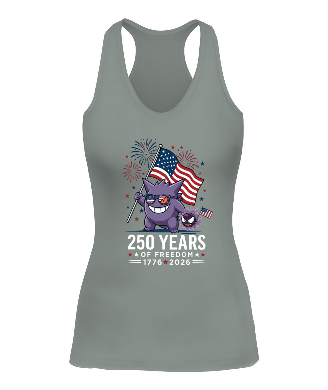 Gengar Gastly 250 Years of Freedom 1776–2026 Patriotic Printed Graphic Hoodie Sweatshirt T-Shirt