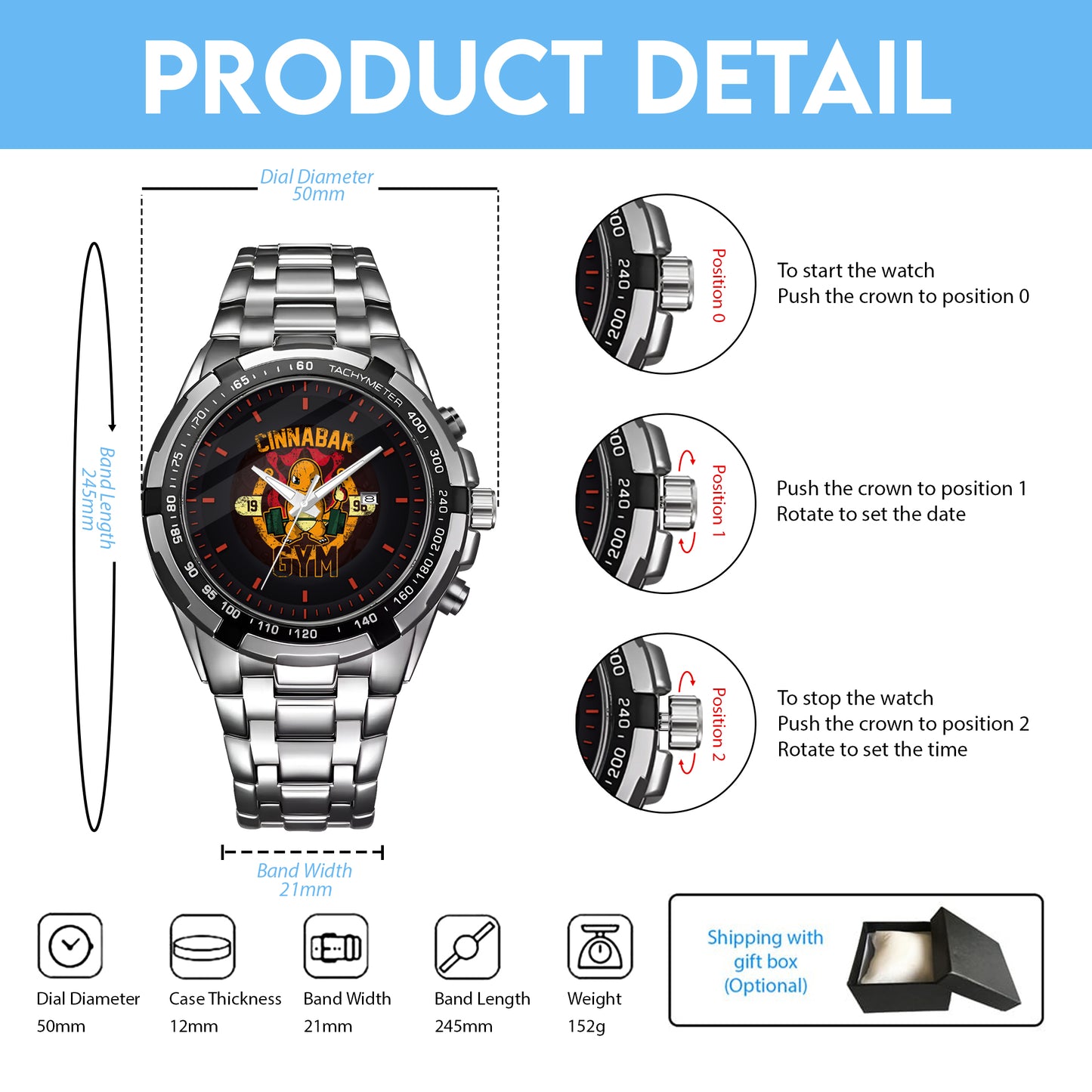PKM Charmander Cinnabar Gym Limited Edition Watch