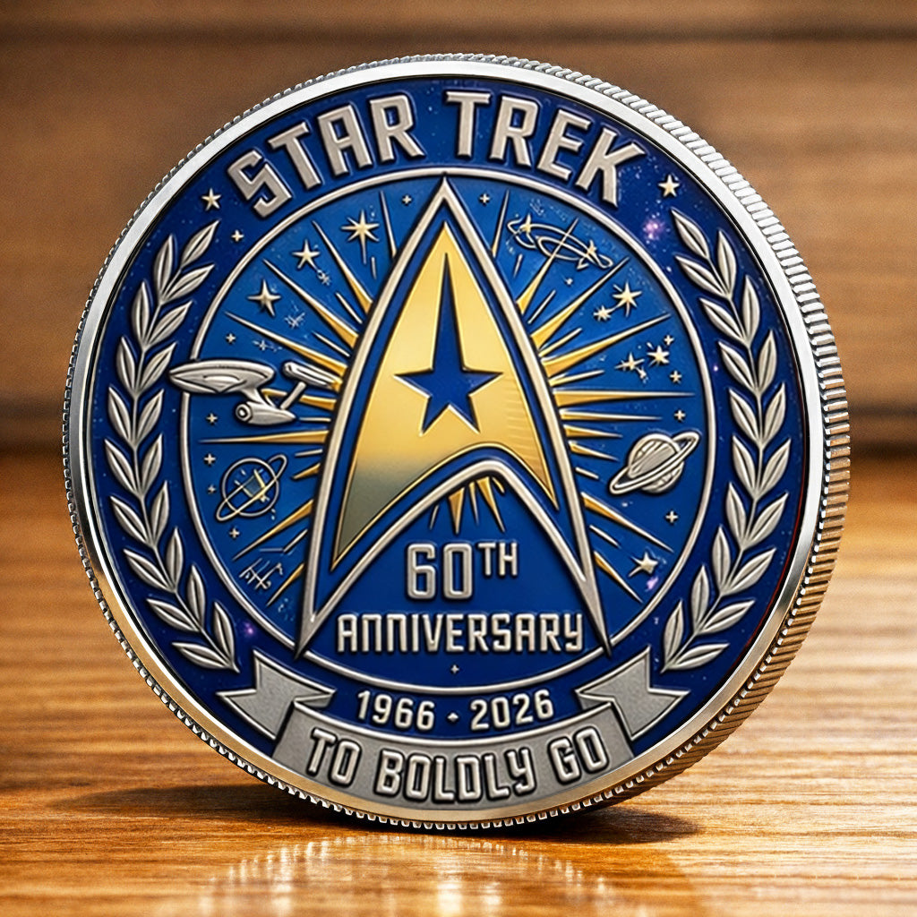 StarTrek 60th Anniversary Live Long And Prosper Printed Coin