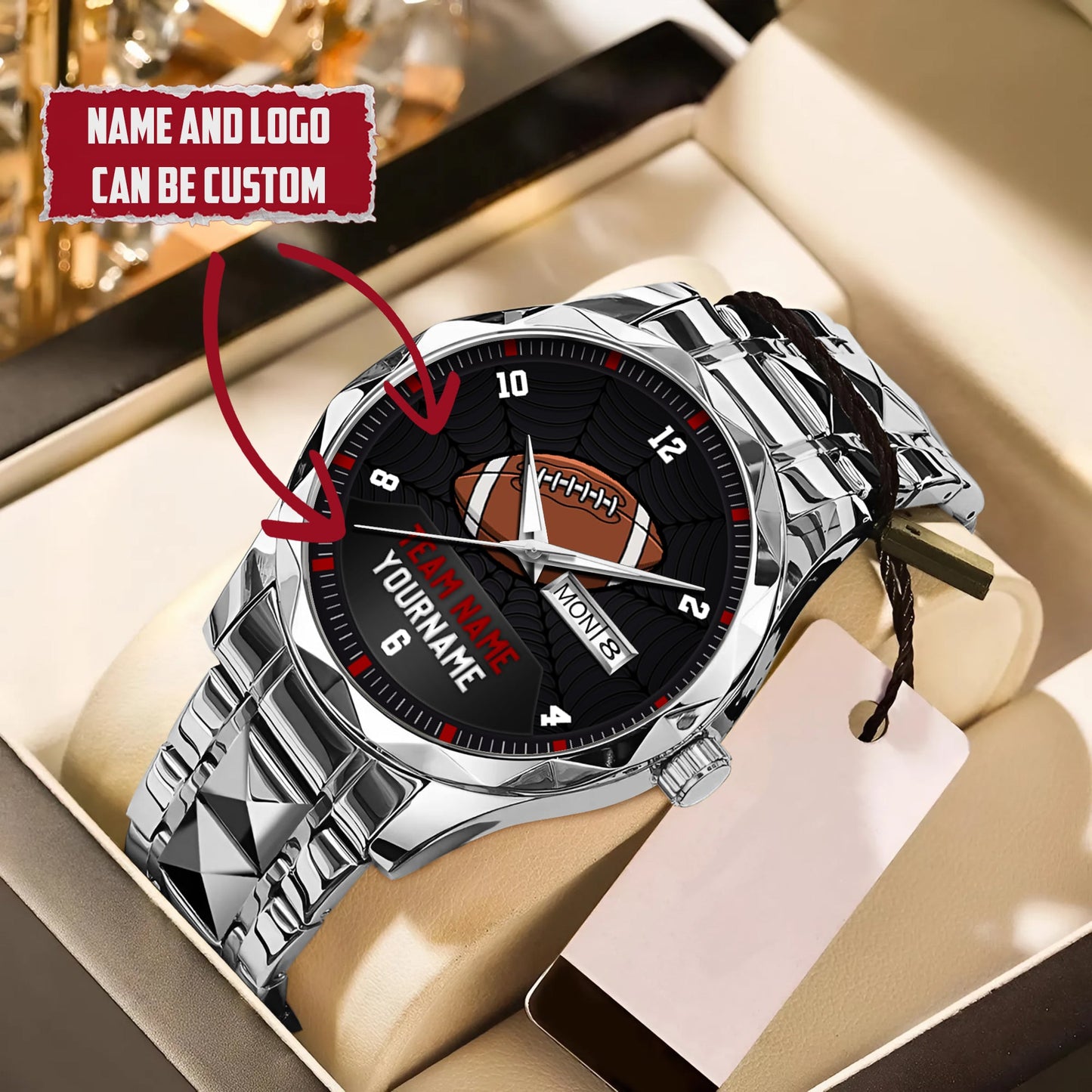 American Football Personalized Team Name, Name & Number Quartz Watch