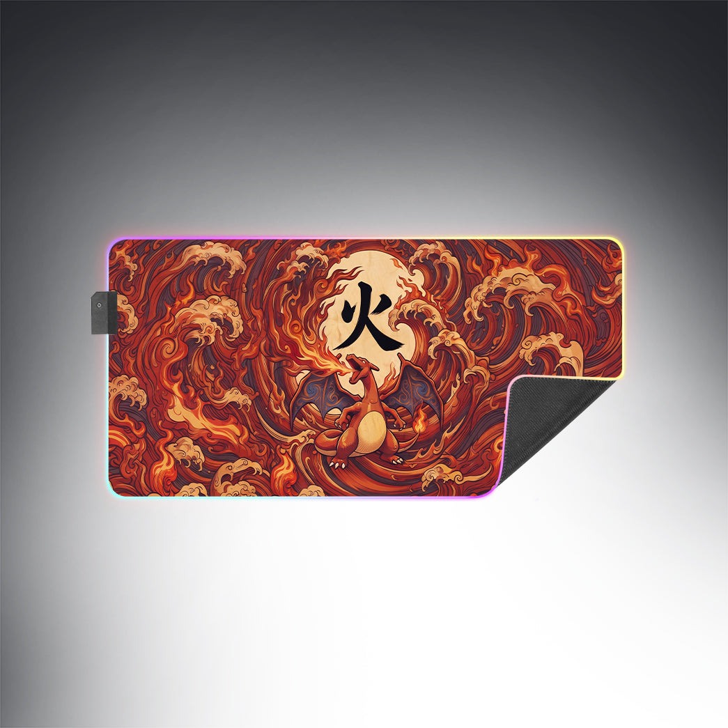 PKM Charizard Kanji Led Mouse Pad