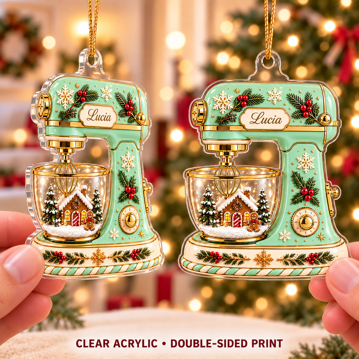 Personalized PKM Custom Name 2D Flat Acrylic Ornament