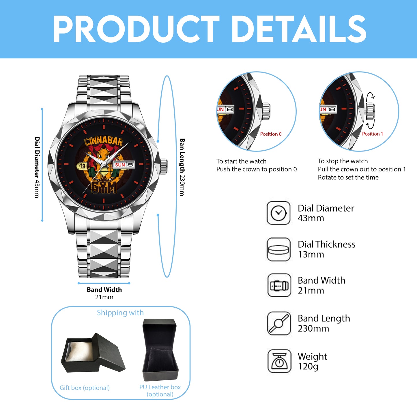 PKM Charmander Cinnabar Gym Limited Edition Watch