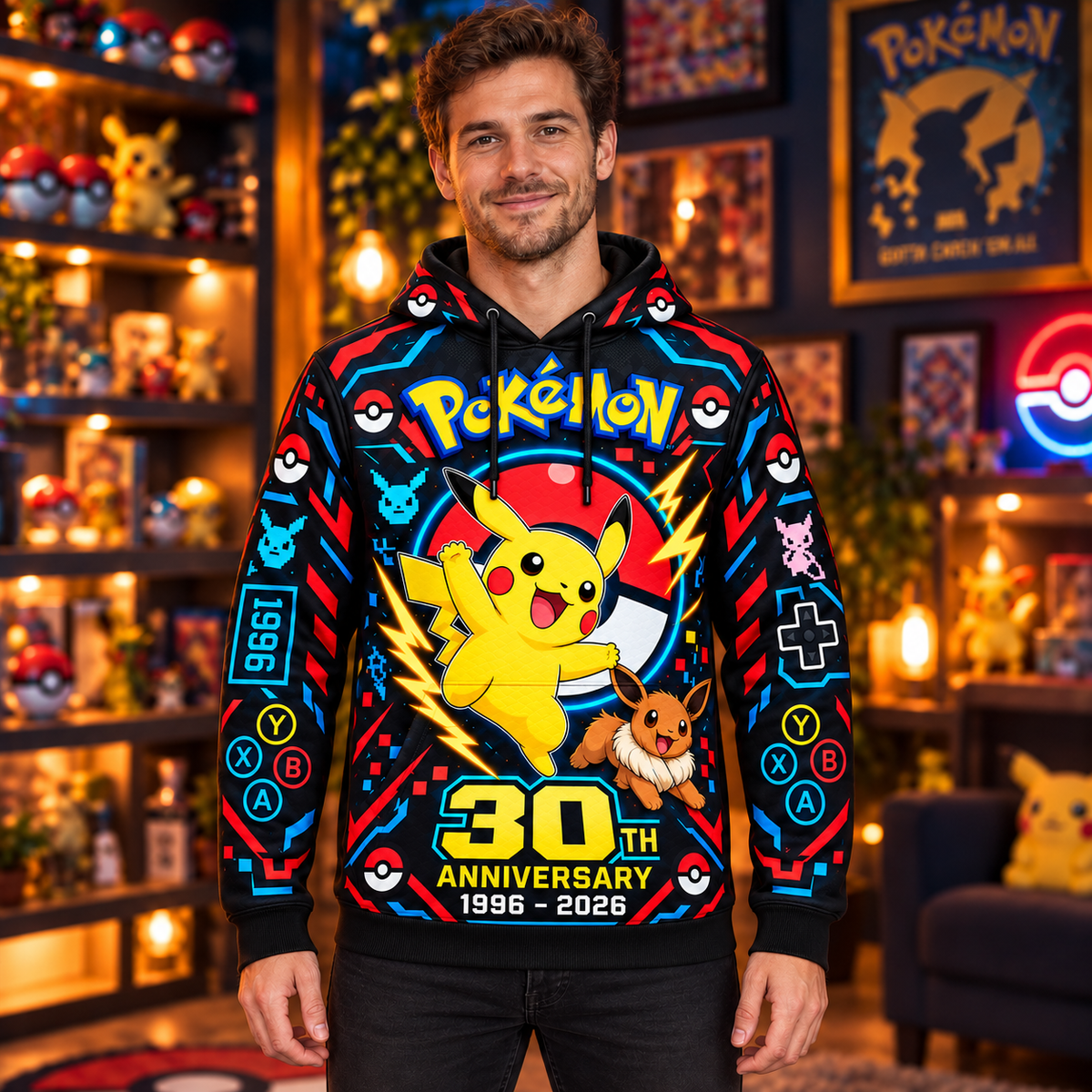 PKM 30th Anniversary AOP T-Shirt Sweatshirt Hoodie