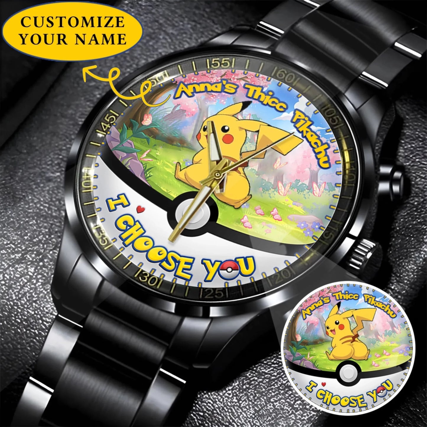 Black Stainless Steel Watch black2