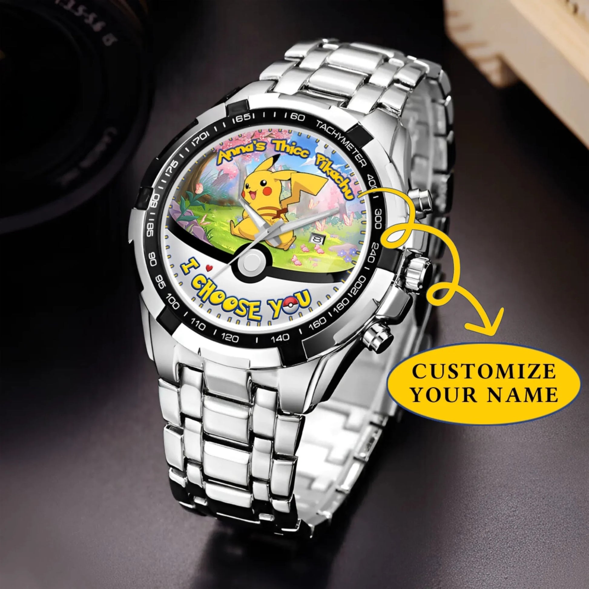 Mockup Men Quartz Wristwatch silver