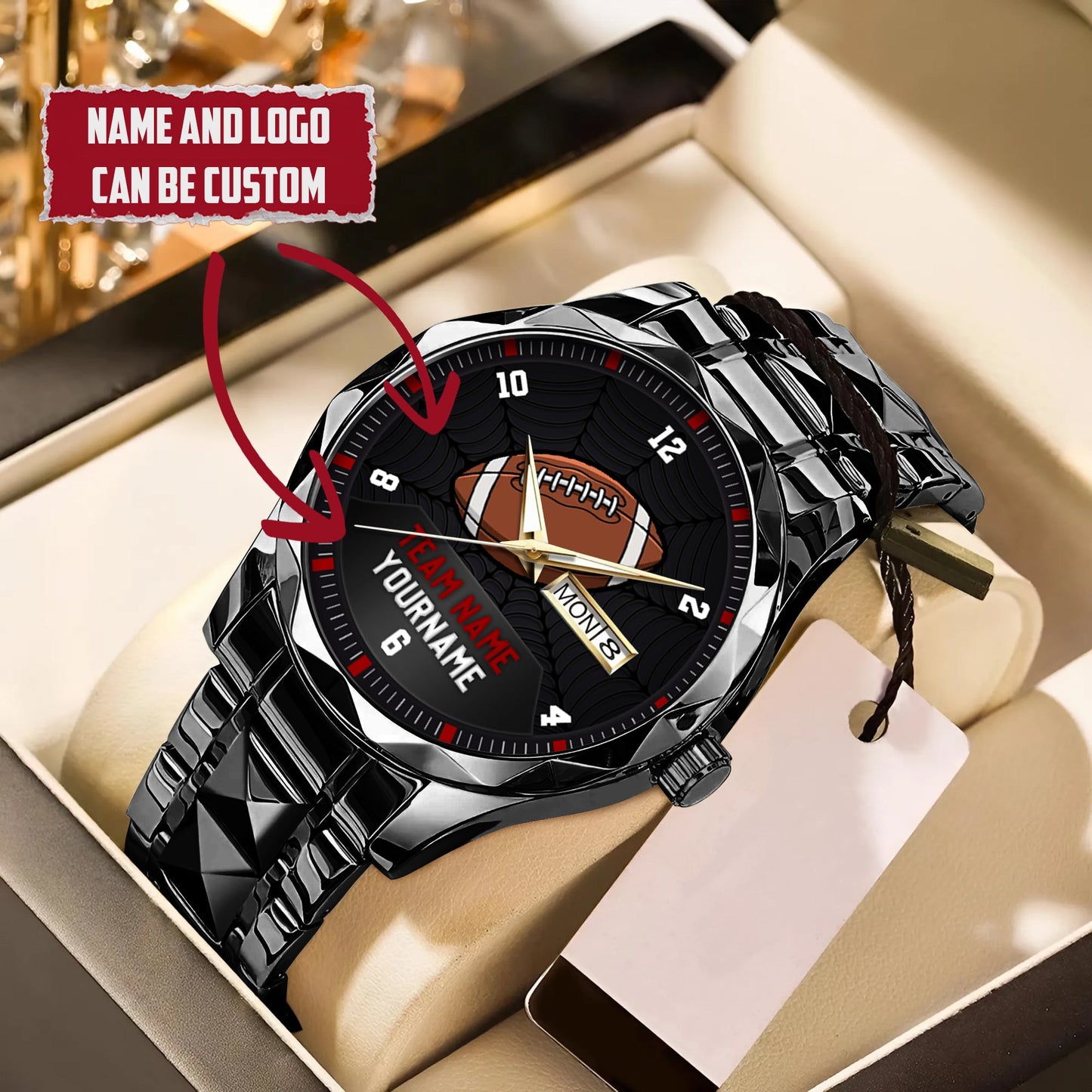American Football Personalized Team Name, Name & Number Quartz Watch