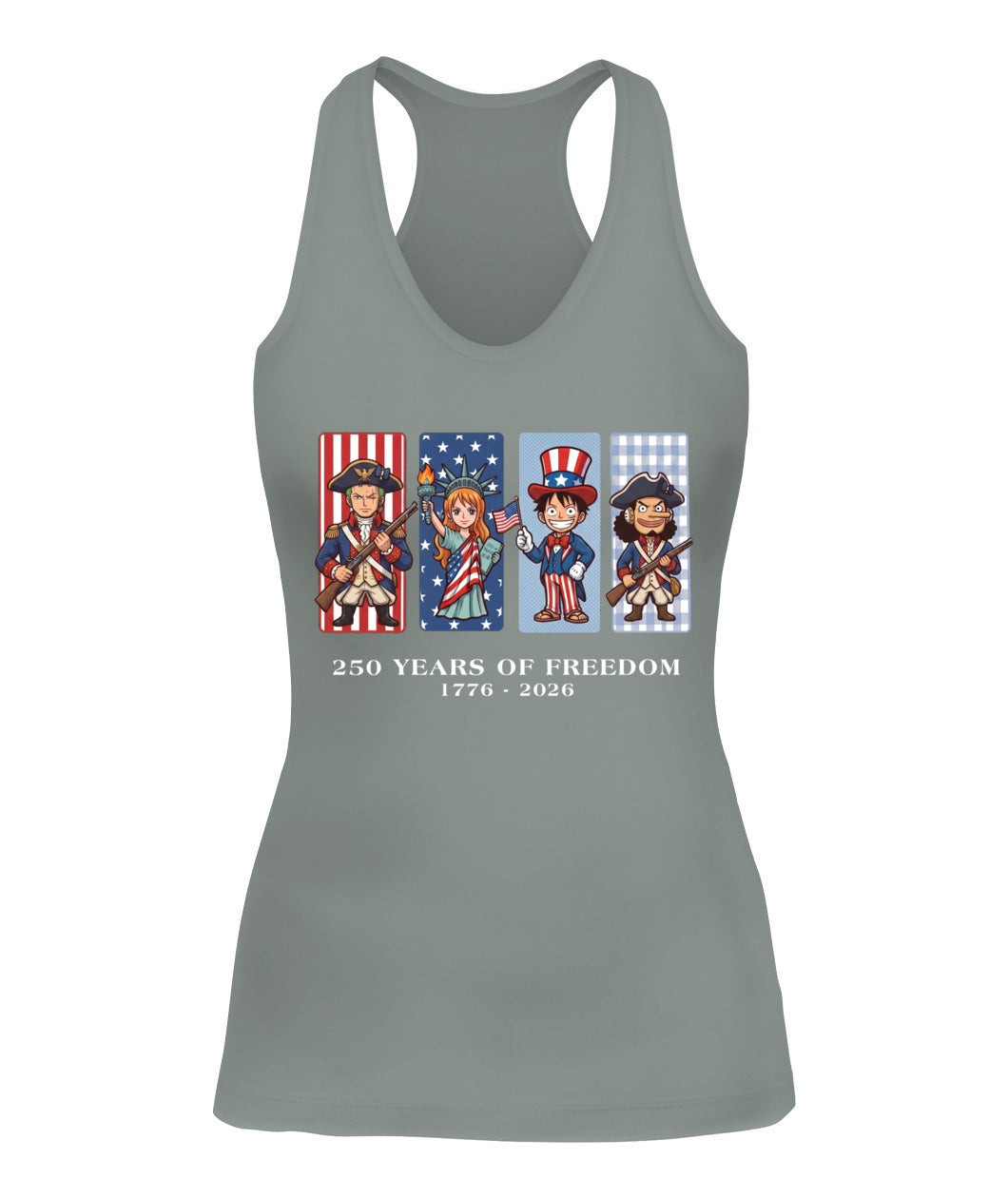 One Piece 250 Years of Freedom 1776–2026 Patriotic Printed Graphic Hoodie Sweatshirt T-Shirt