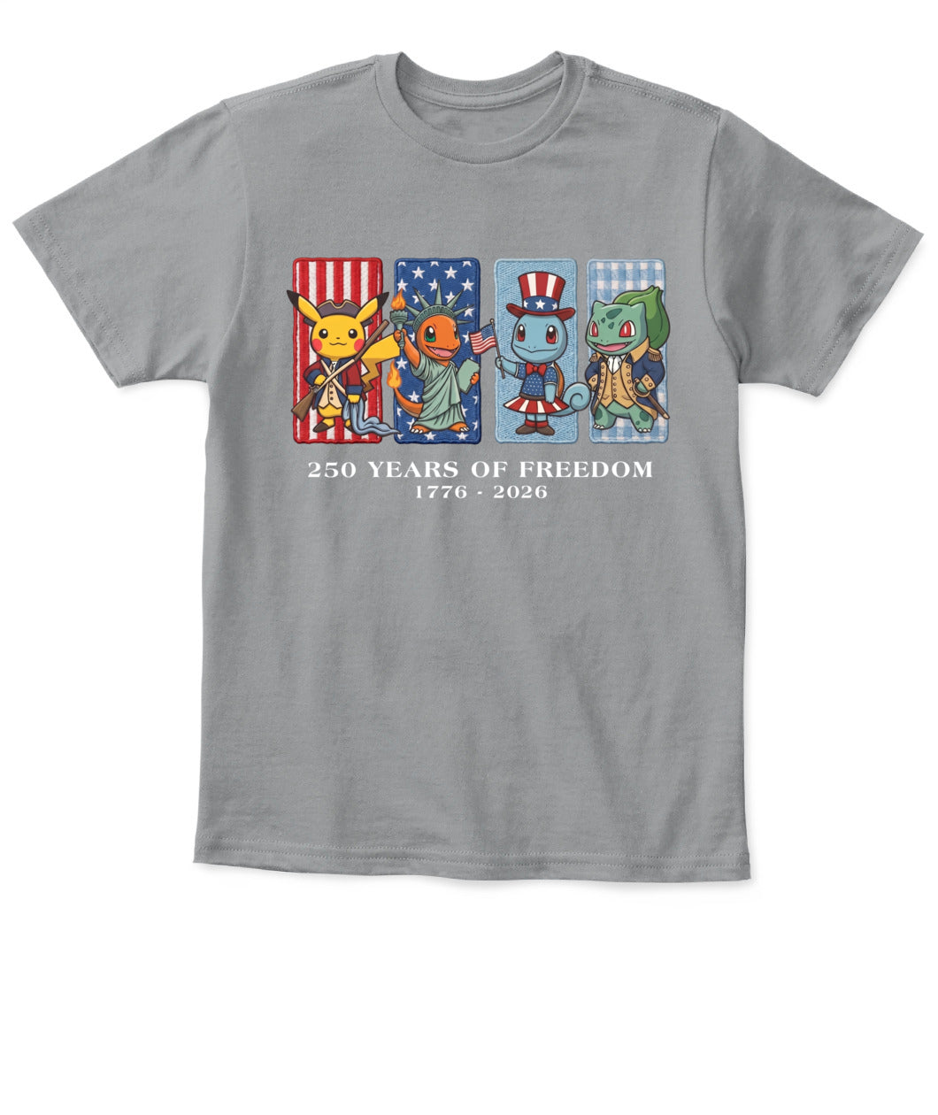 Pokemon 250 Years of Freedom 1776–2026 Patriotic Printed Graphic Quarter-Zip Sweatshirt, Hoodie Sweatshirt T-Shirt