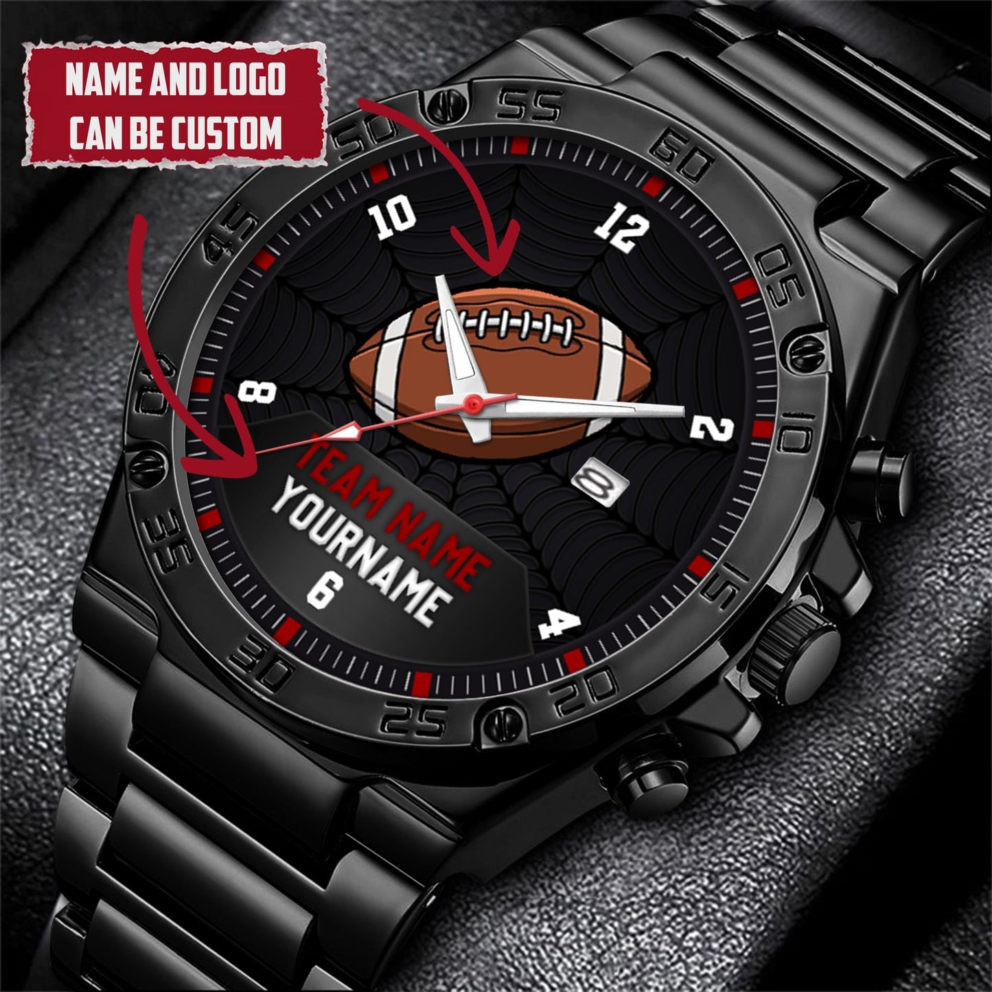 American Football Personalized Team Name, Name & Number Quartz Watch