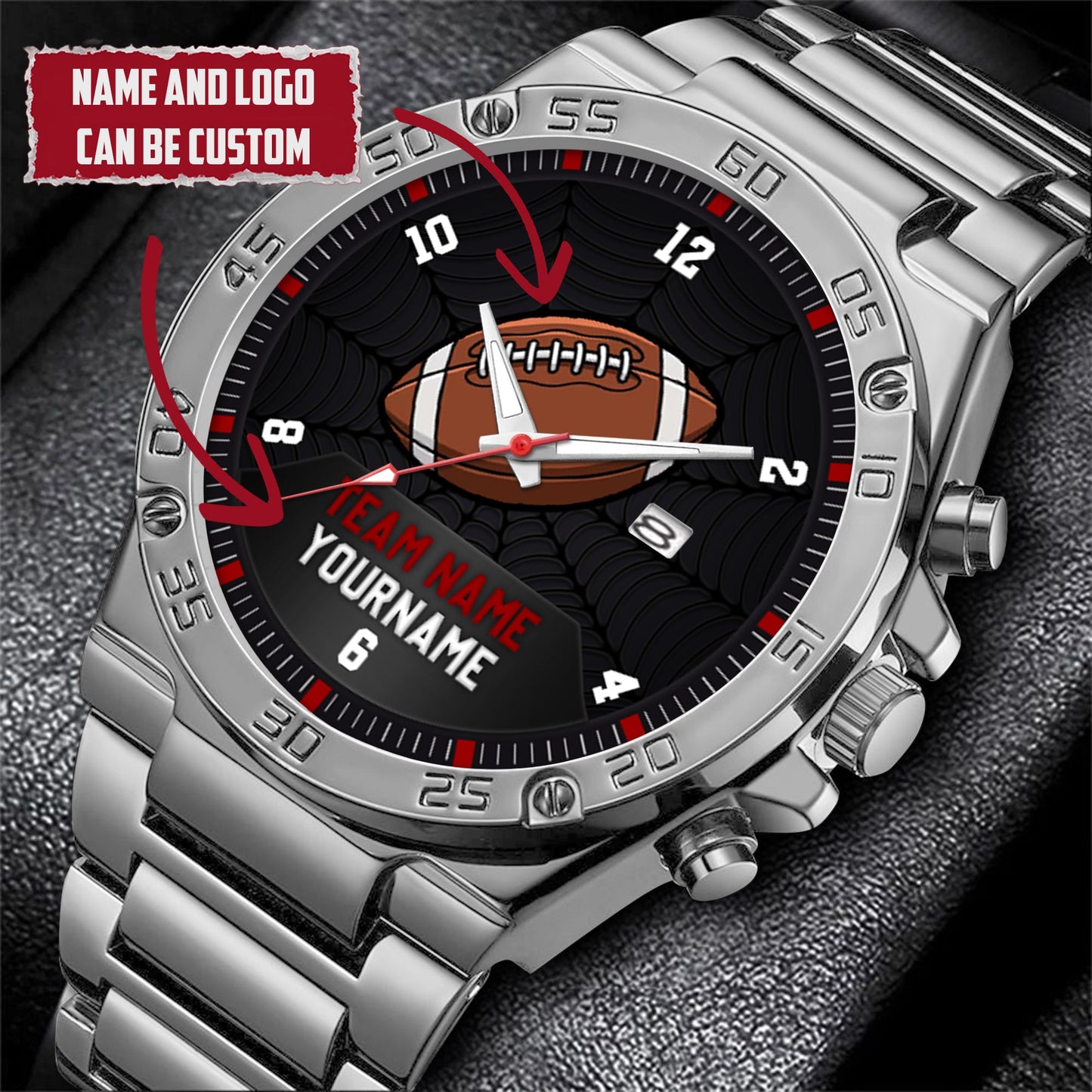 American Football Personalized Team Name, Name & Number Quartz Watch