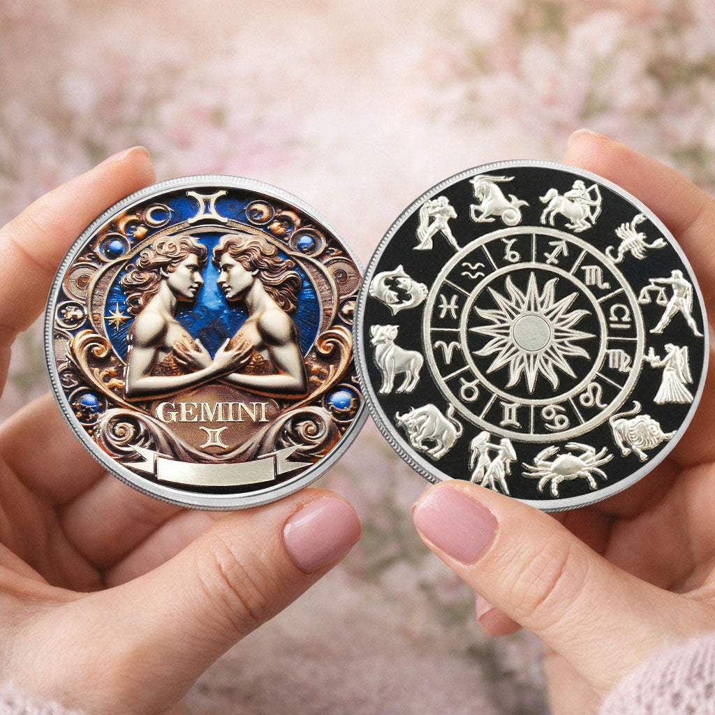 Tarot Zodiac Gemini Sign Printed Commemorative Coin