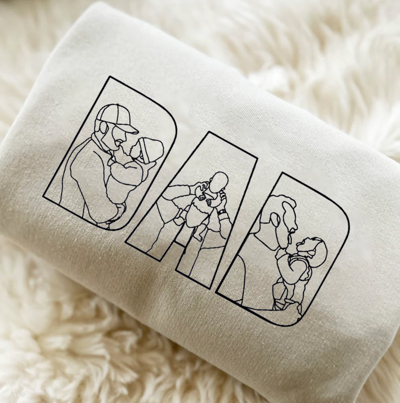 Father's Day Custom Family Photos Printed Hoodie Sweatshirt T-shirt