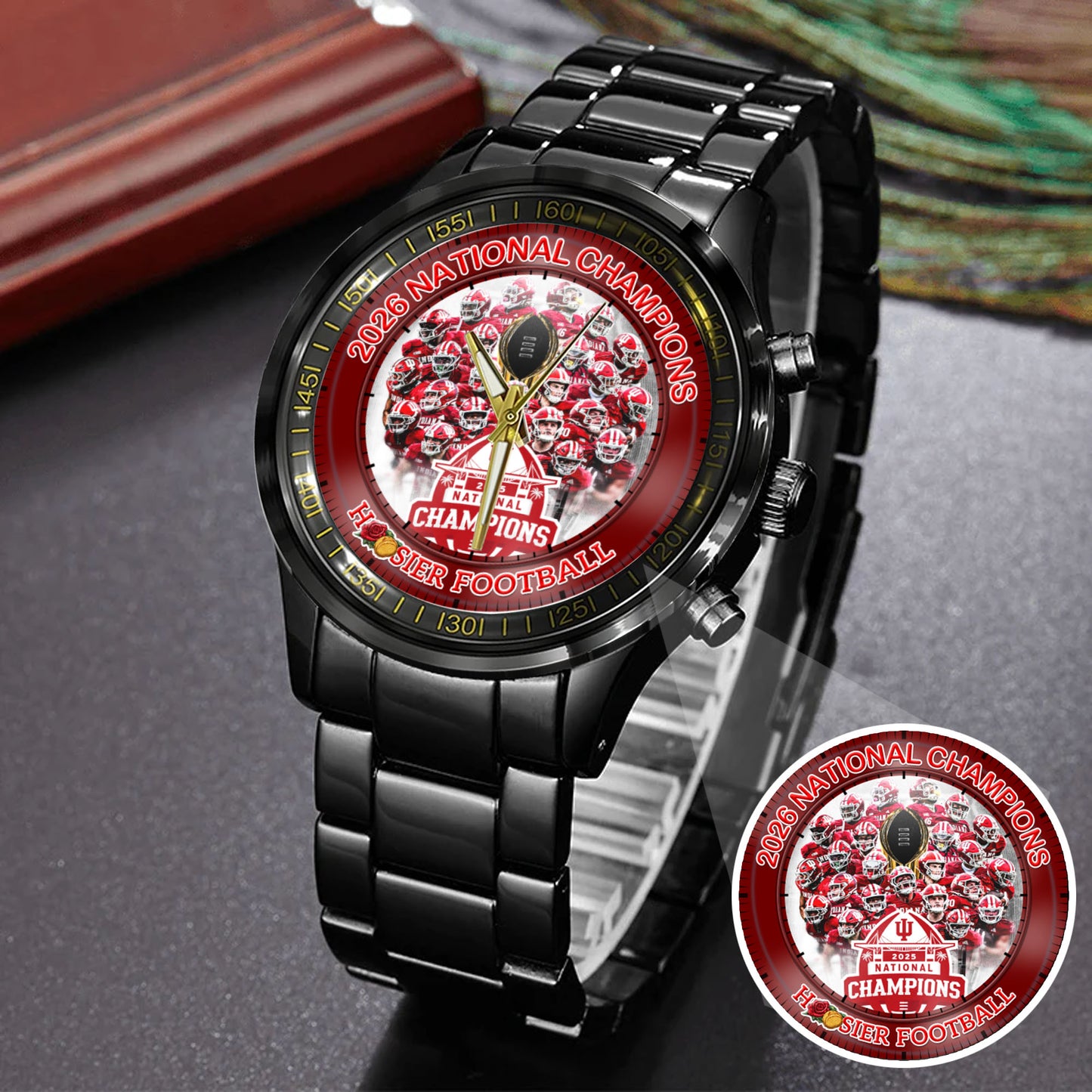 Hoosier Football Custom Stainless Steel Watch
