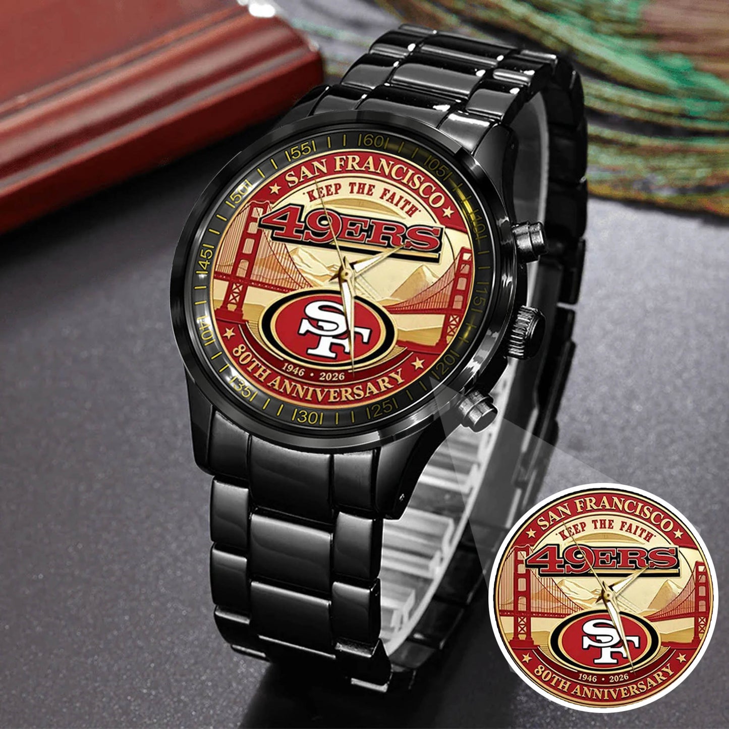 San Francisco 49ers 80th Anniversary Stainless Steel Watch