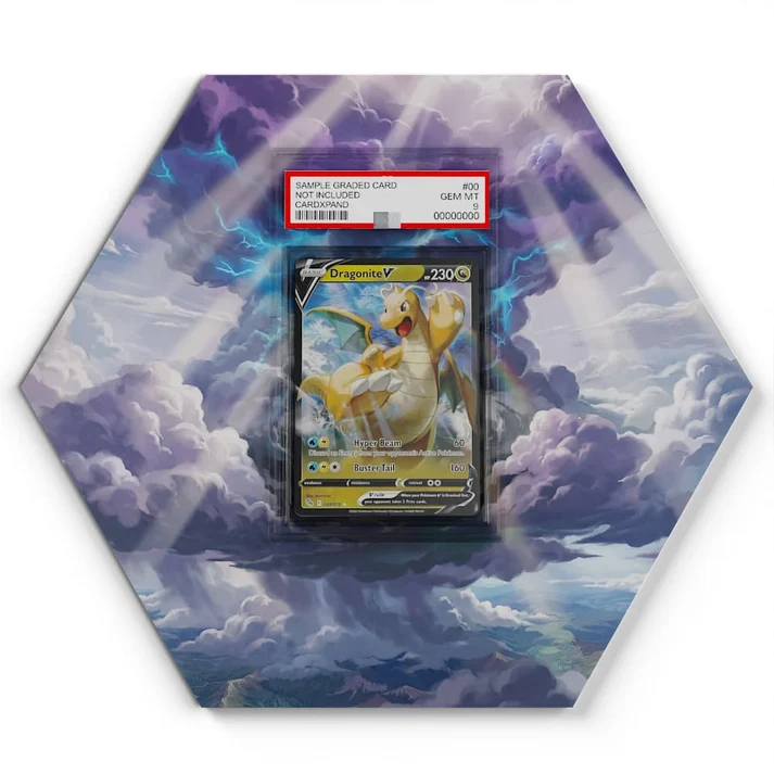 049078 Dragonite V Pokémon Card Artwork Hexagon Display